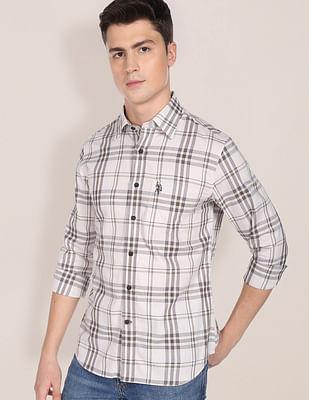 tailored fit tartan check casual shirt