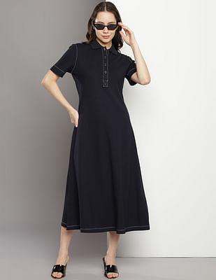 solid a-line dress