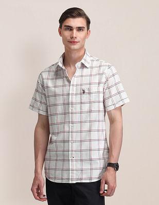 plaid check oxford shirt