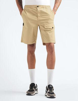 patterned twill relaxed shorts