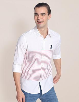 signature engineered stripe dobby shirt