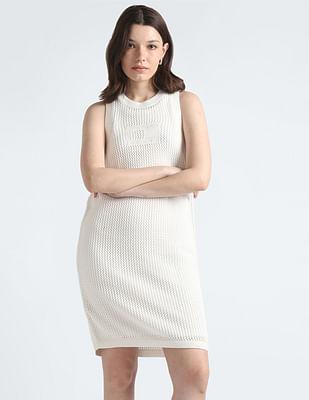 organic cotton open stitch dress