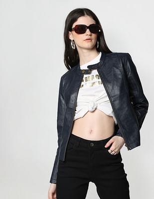 solid biker jacket