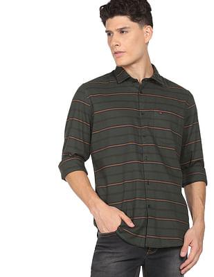 ultra soft horizontal stripe casual shirt