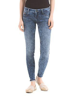 jegging fit acid wash jeans