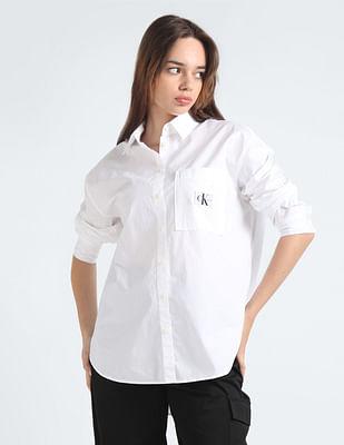 woven label relaxed shirt