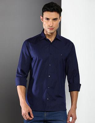 evening vertical stripe casual shirt