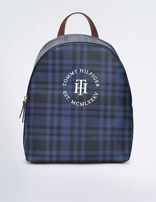 plaid check dome backpack