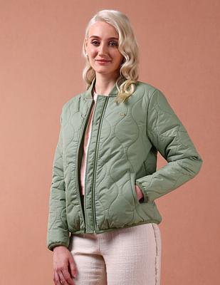 stand collar quilted jacket