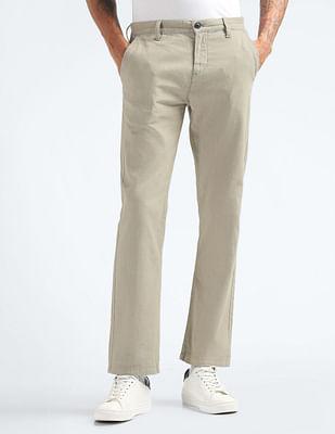 relaxed straight heathered trousers