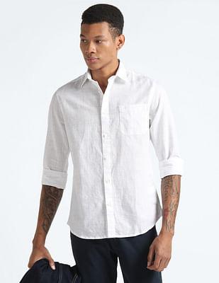 windowpane check slim shirt