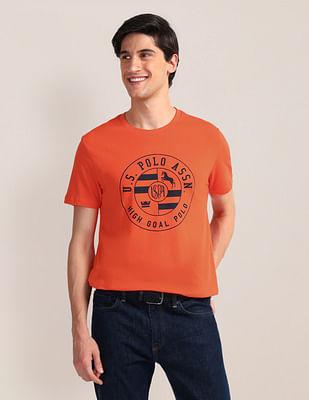 brand print slim fit t-shirt