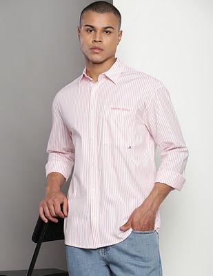 organic cotton vertical stripe shirt