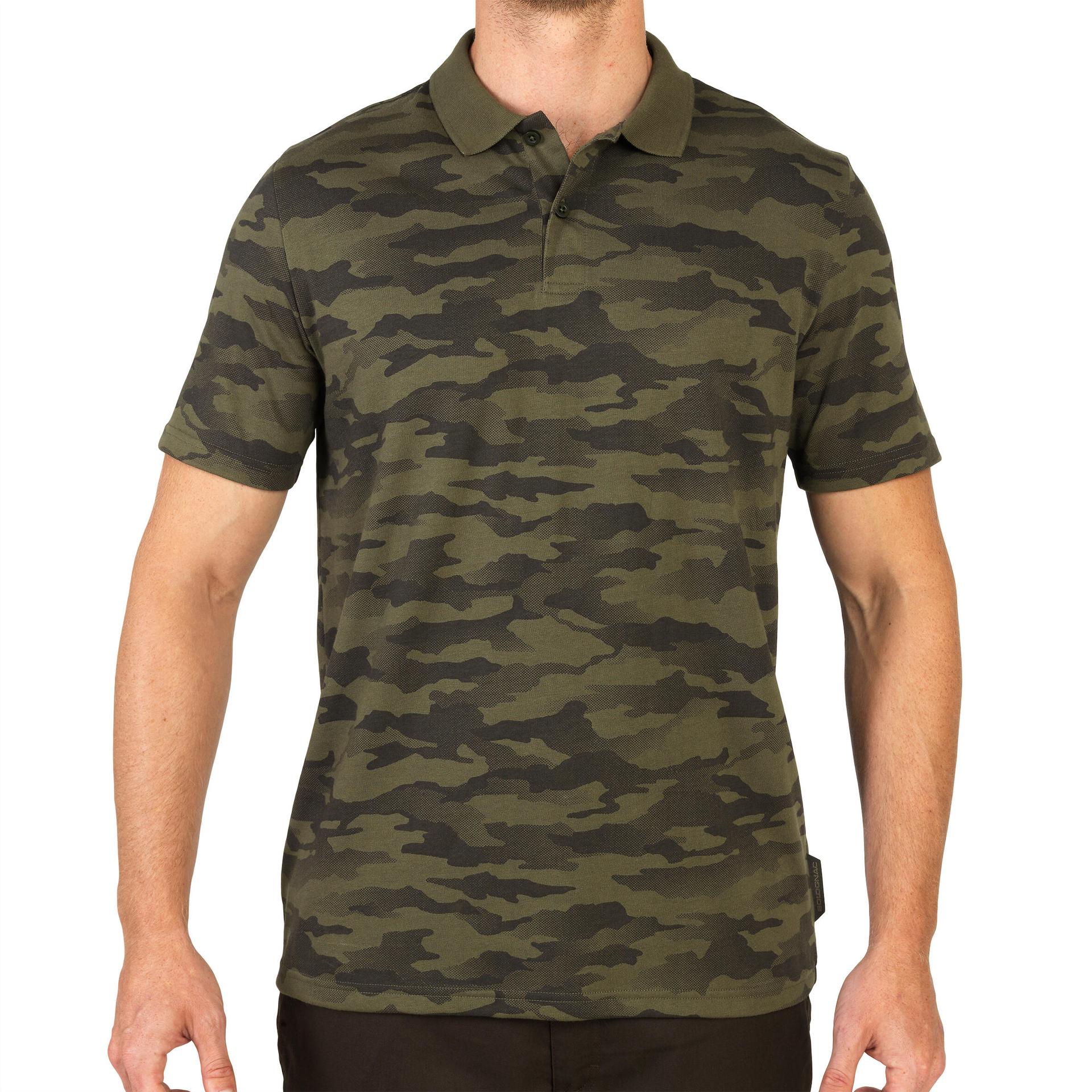 men's half sleeve polo tshirt army military camo print 100 - camo khaki