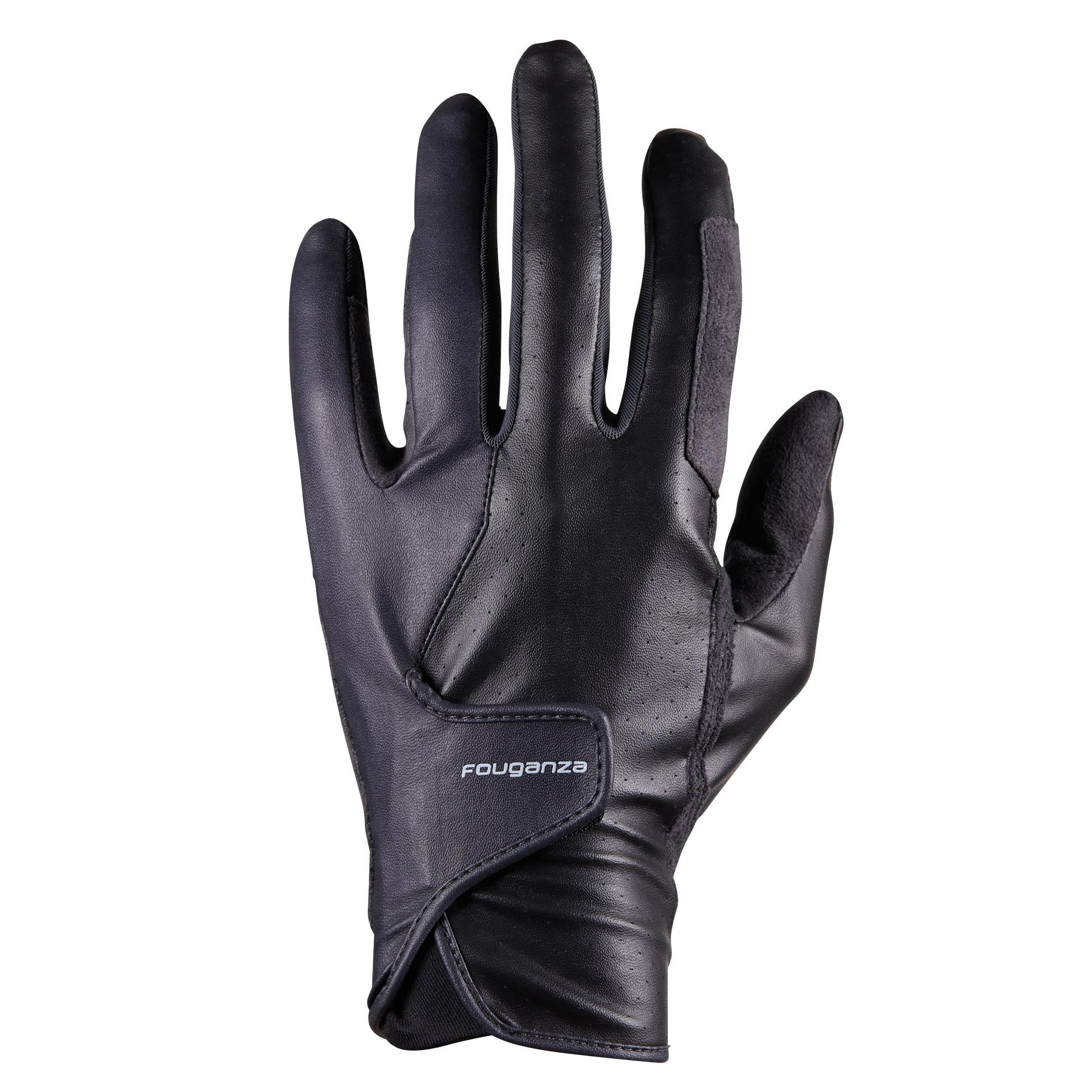 horse riding gloves 500 black