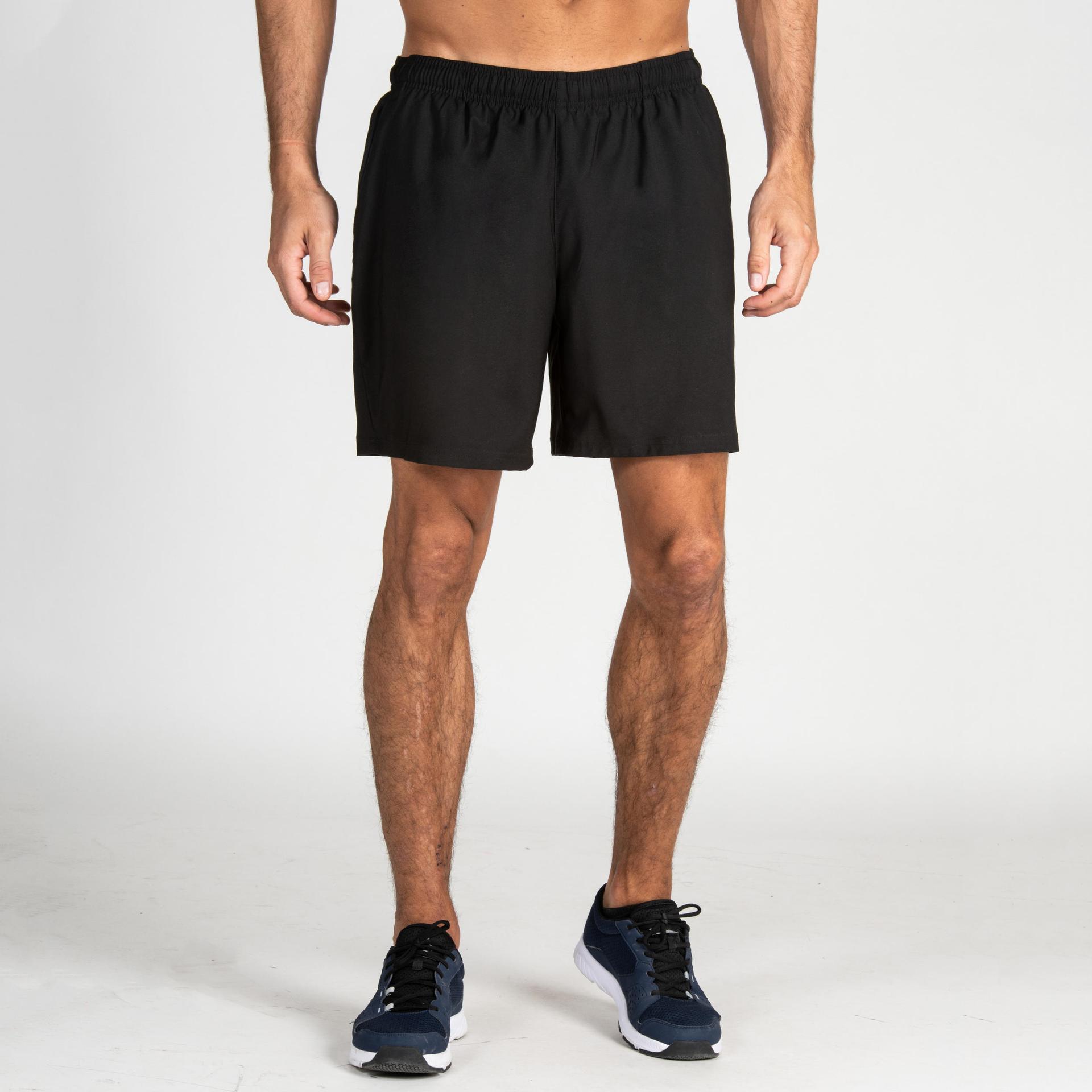 men gym shorts polyester fst 100 black