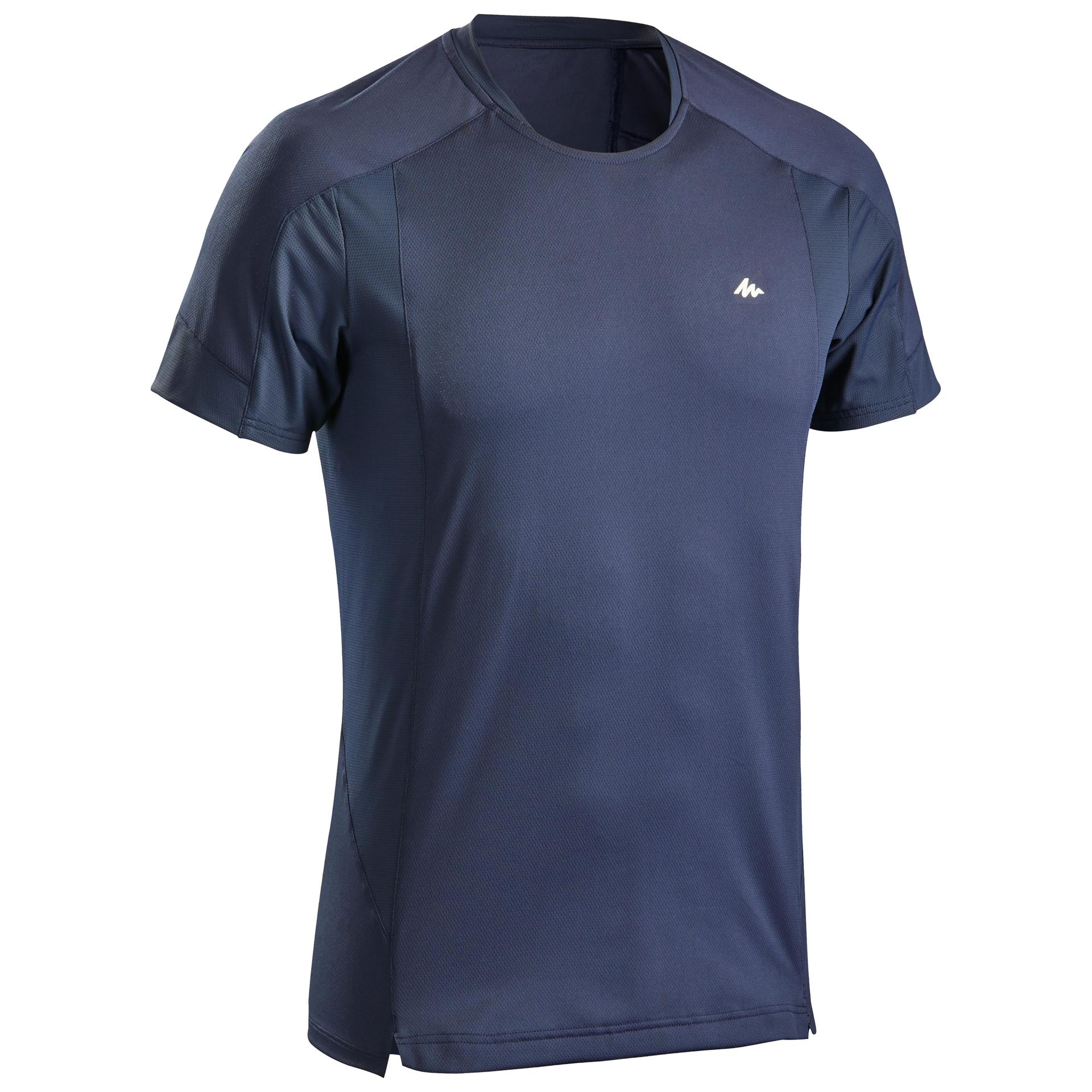 men hiking quick dry t-shirt mh500 blue