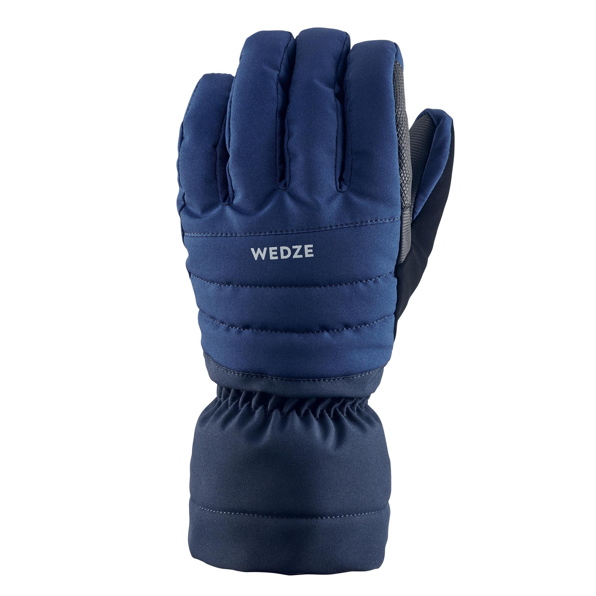 winter waterproof gloves for skiing 500 - navy blue