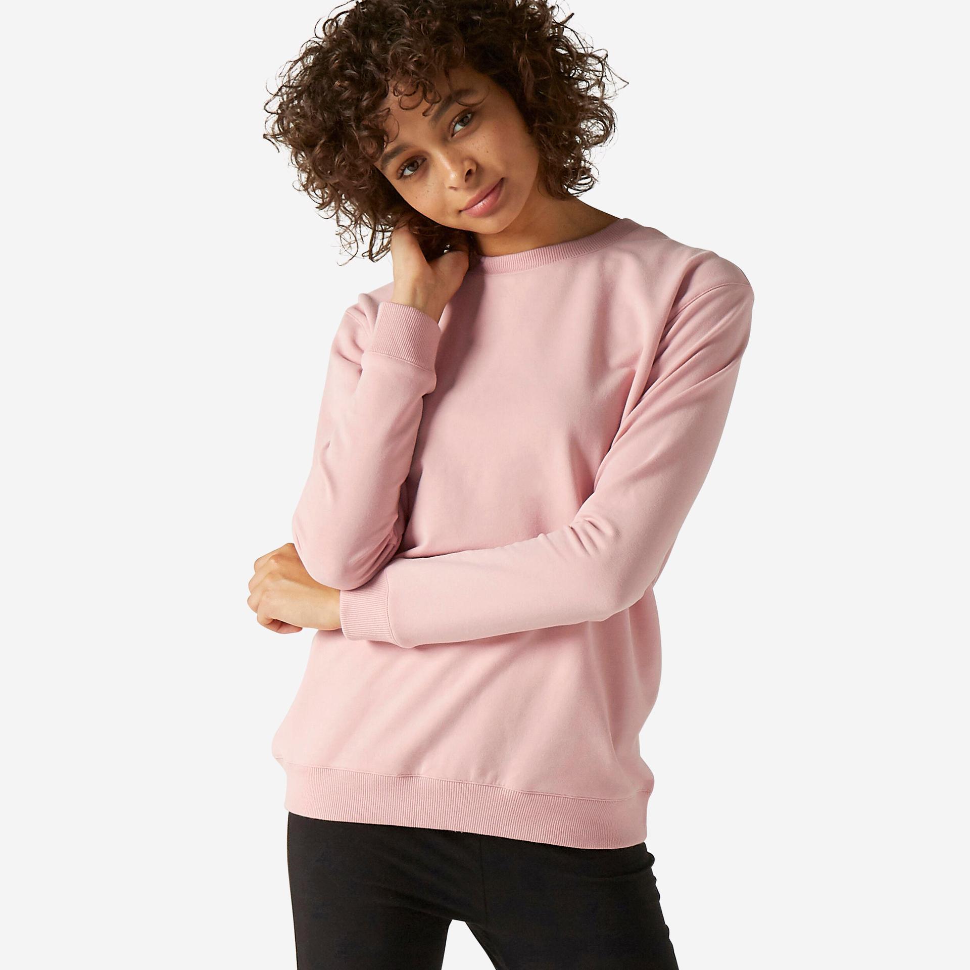 women sweater 100 for gym-pink