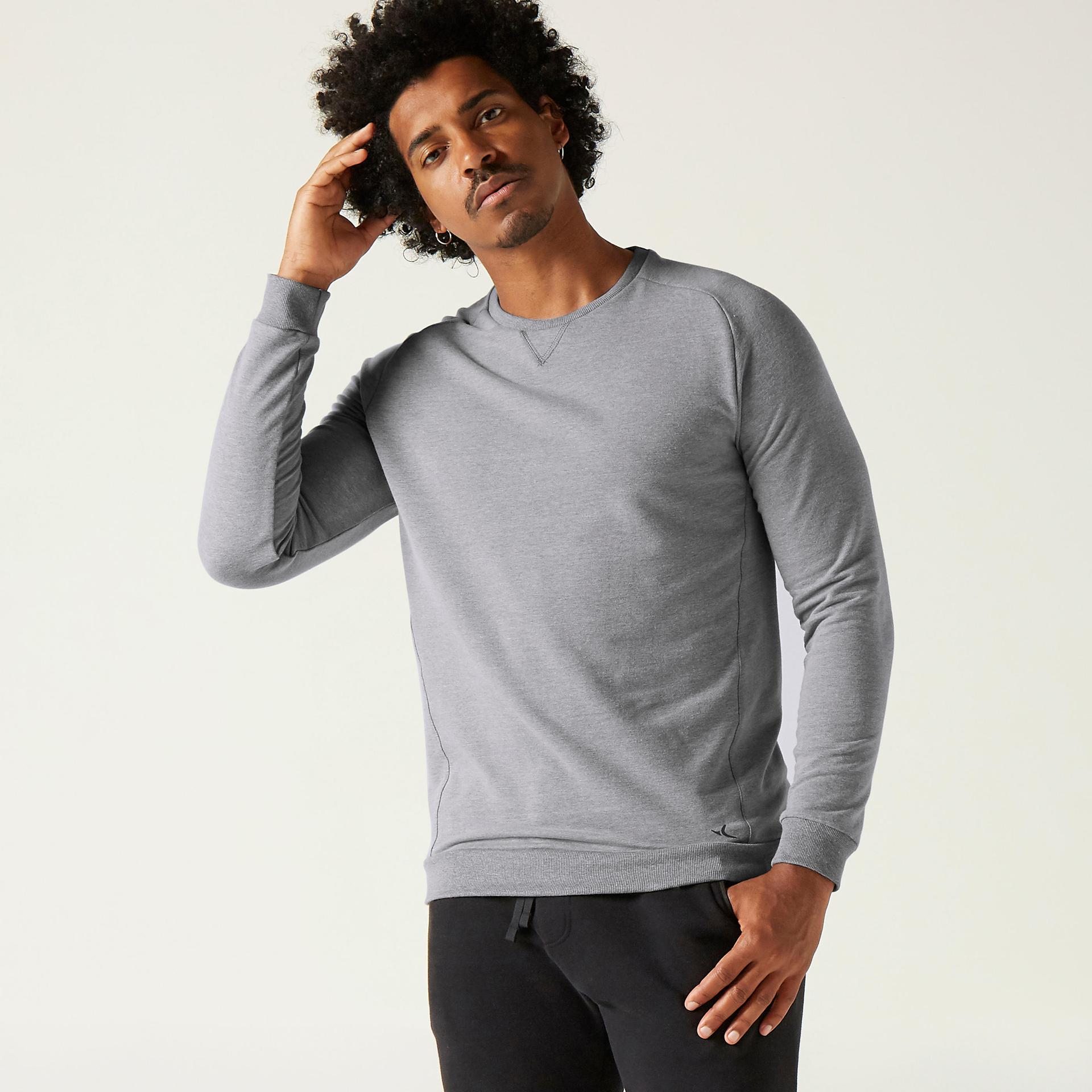 men's sweatshirt for gym 100 - grey