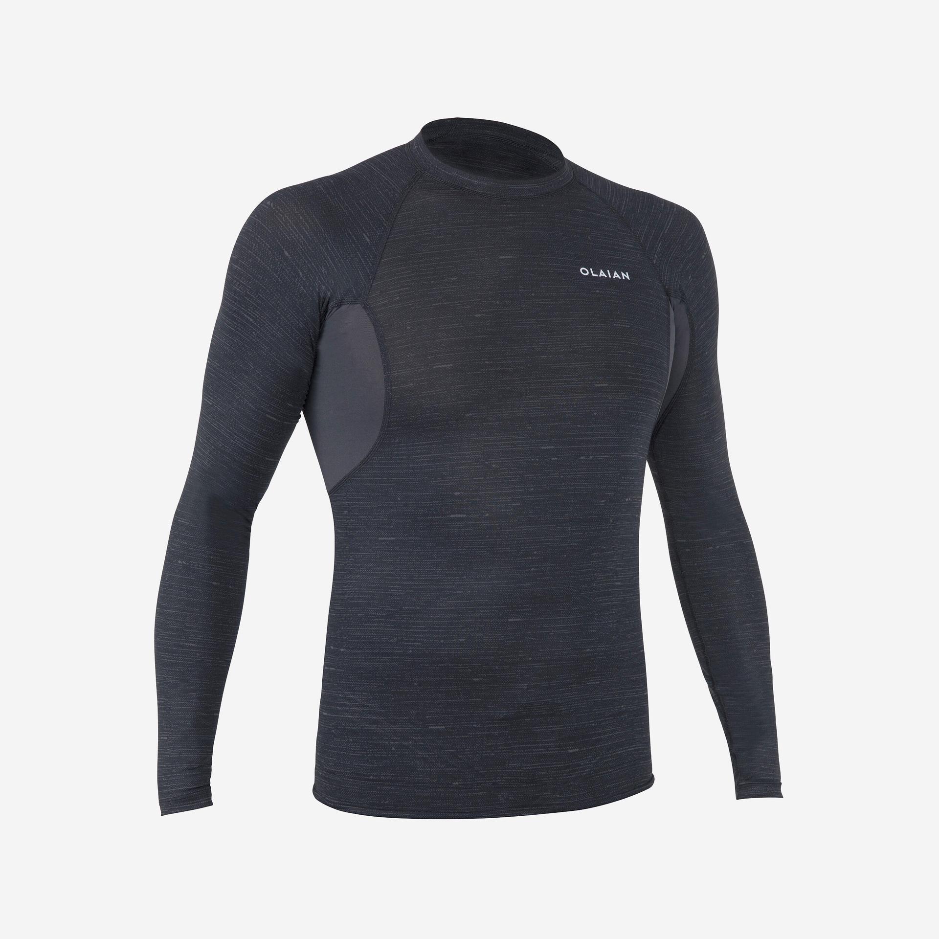 men's surfing long sleeve uv protection top t-shirt 900 - black