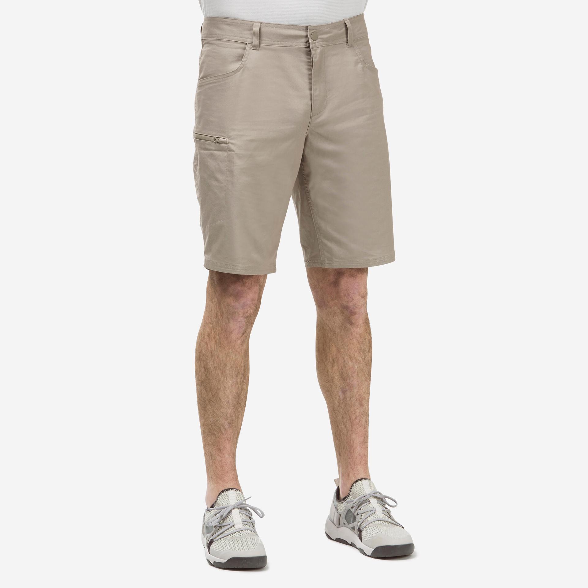 men light cargo shorts beige - nh500