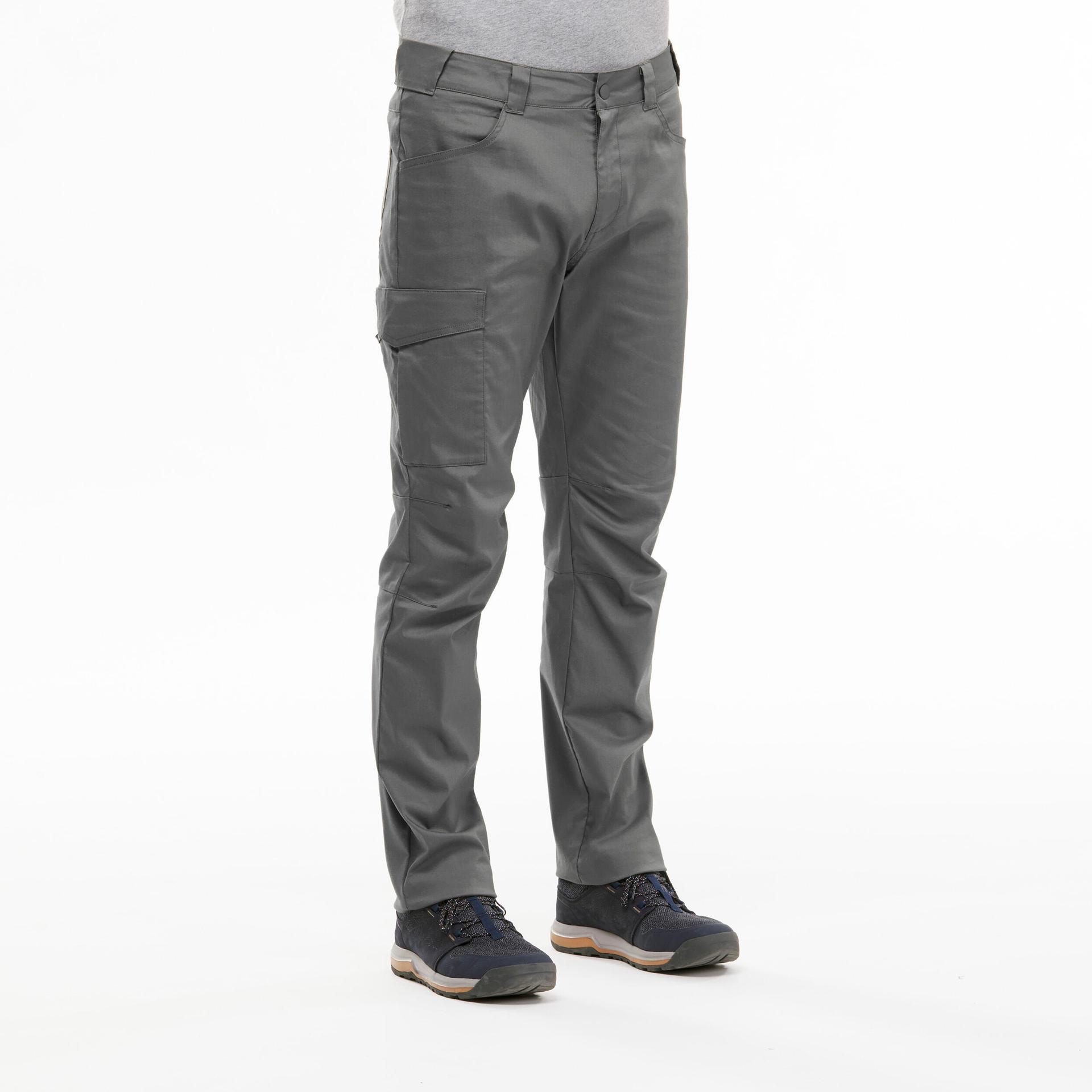 men hiking trousers nh100 grey