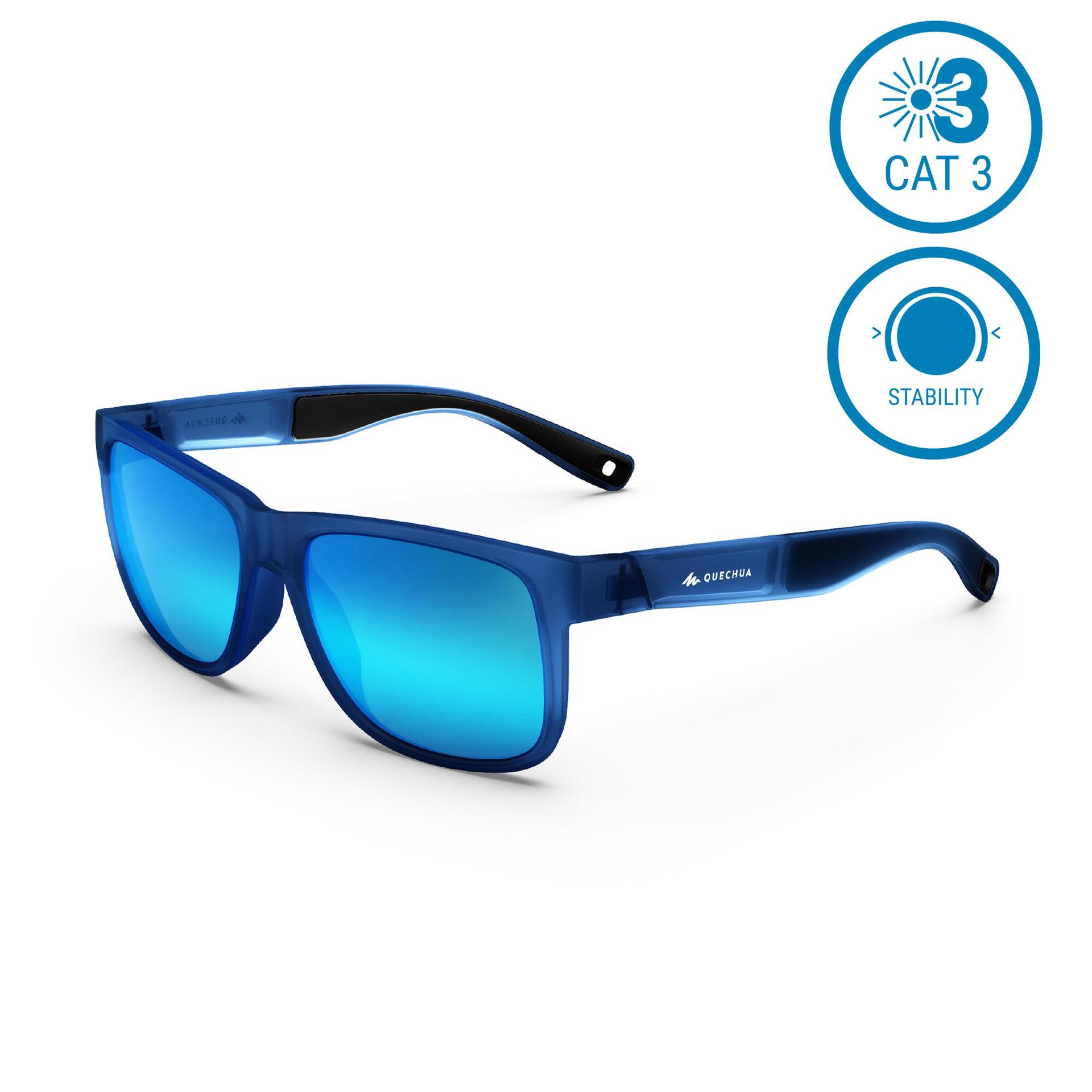 mh140 anti uv cat 3 impact resistant sunglasses for adult hiking, blue