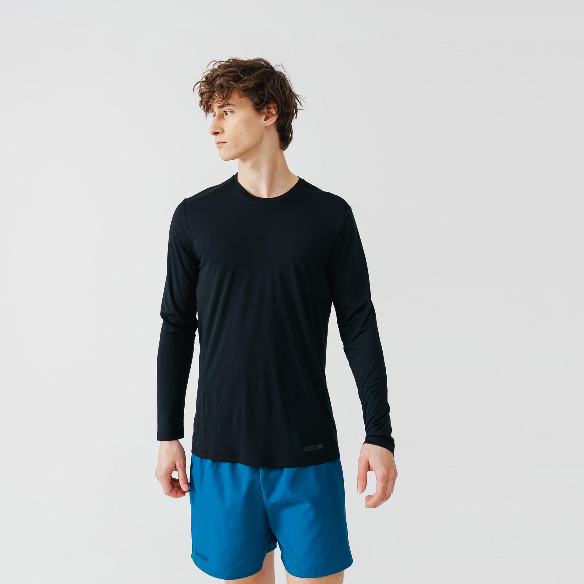 men uv protect running t-shirt - black