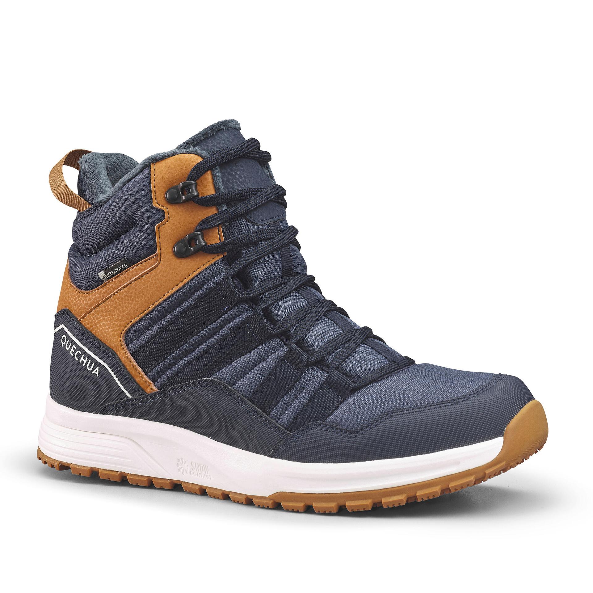 men's warm and waterproof hiking boots - sh500 mid