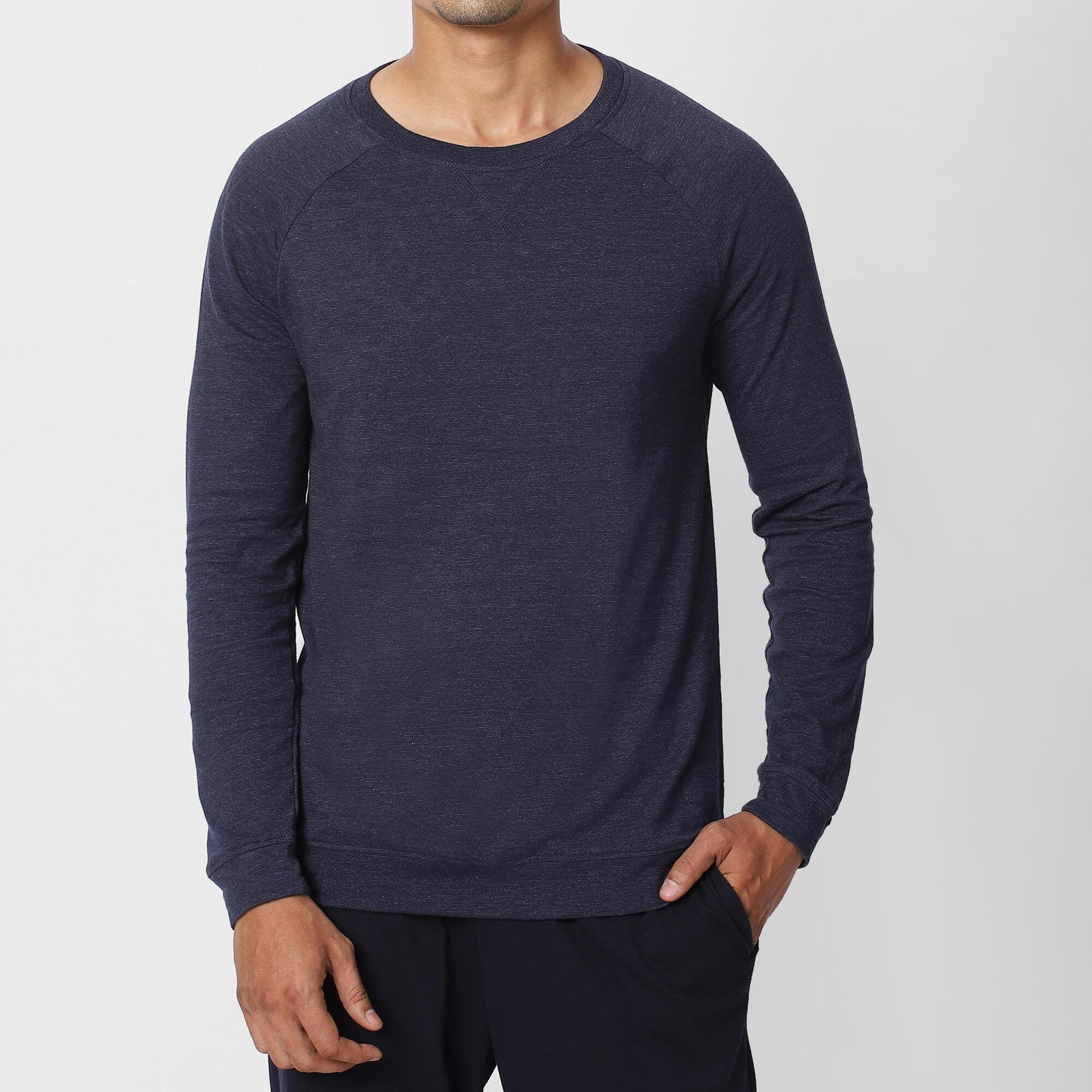 men's cotton gym sweatshirt 100 - blue