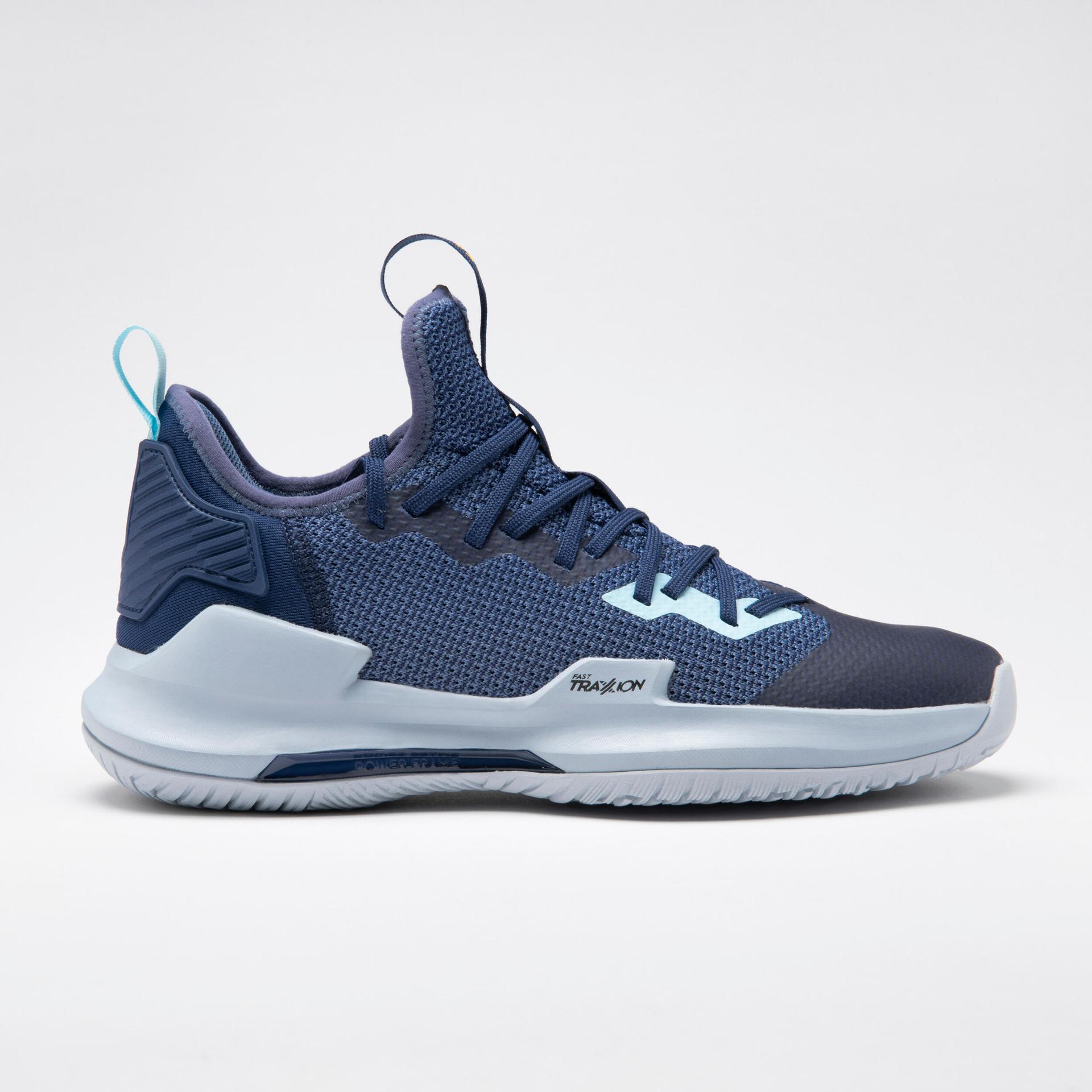 adult low-rise basketball shoes fast 500 navy light blue