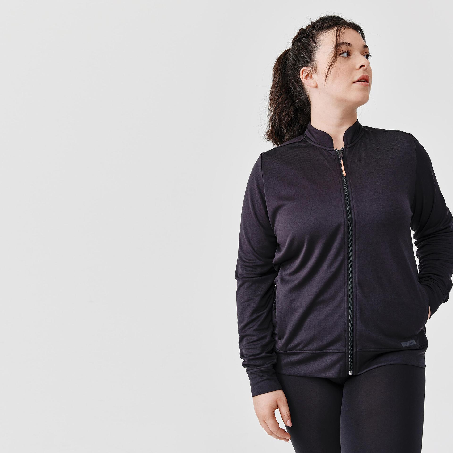 women's breathable running jacket dry - black