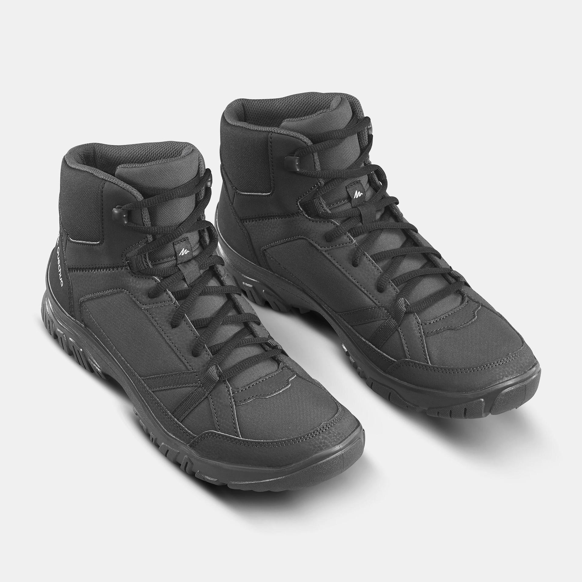 men hiking shoes  - nh100 mid - carbon grey