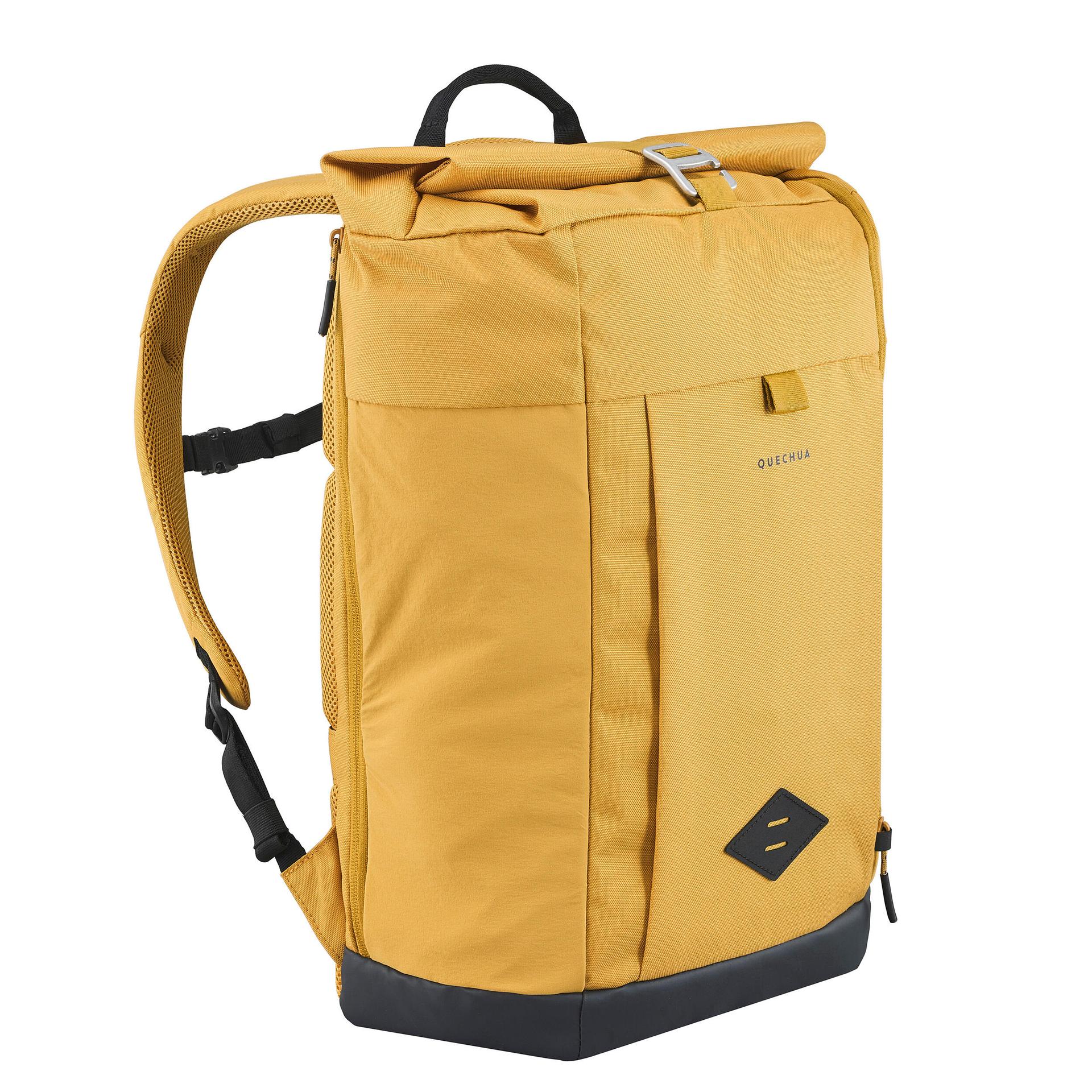 adult travel backpack for hiking 23l - escape 500 rolltop yellow