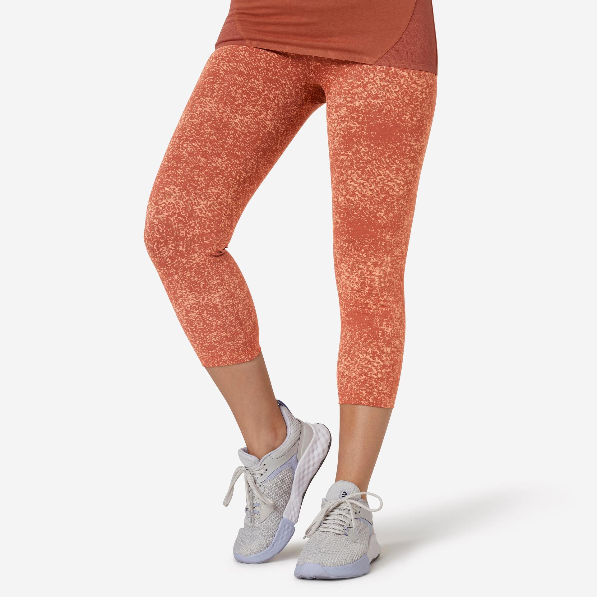 women's gym cotton blend 7/8 leggings 900-orange