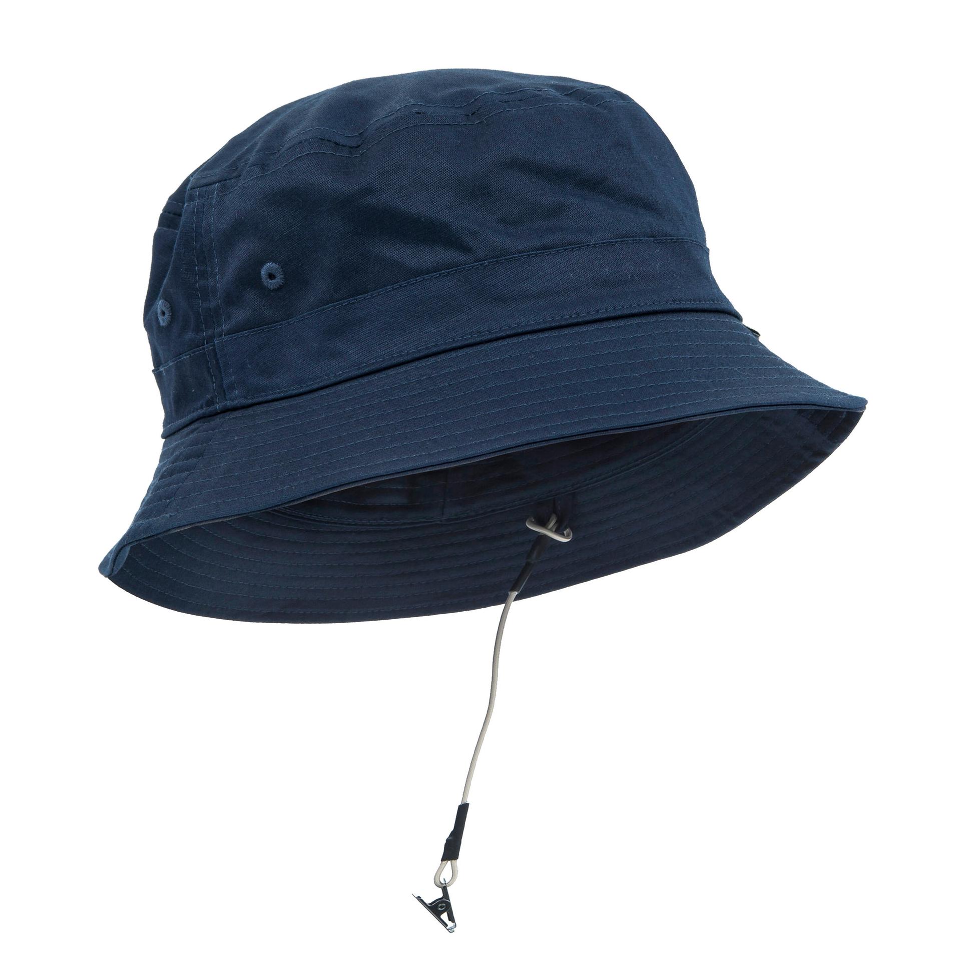 adults' sailing boat hat 100 - navy blue cotton