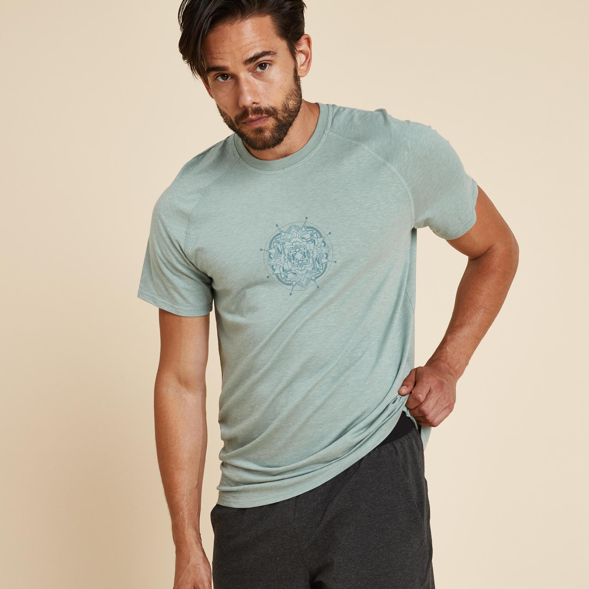 men gentle yoga t-shirt green