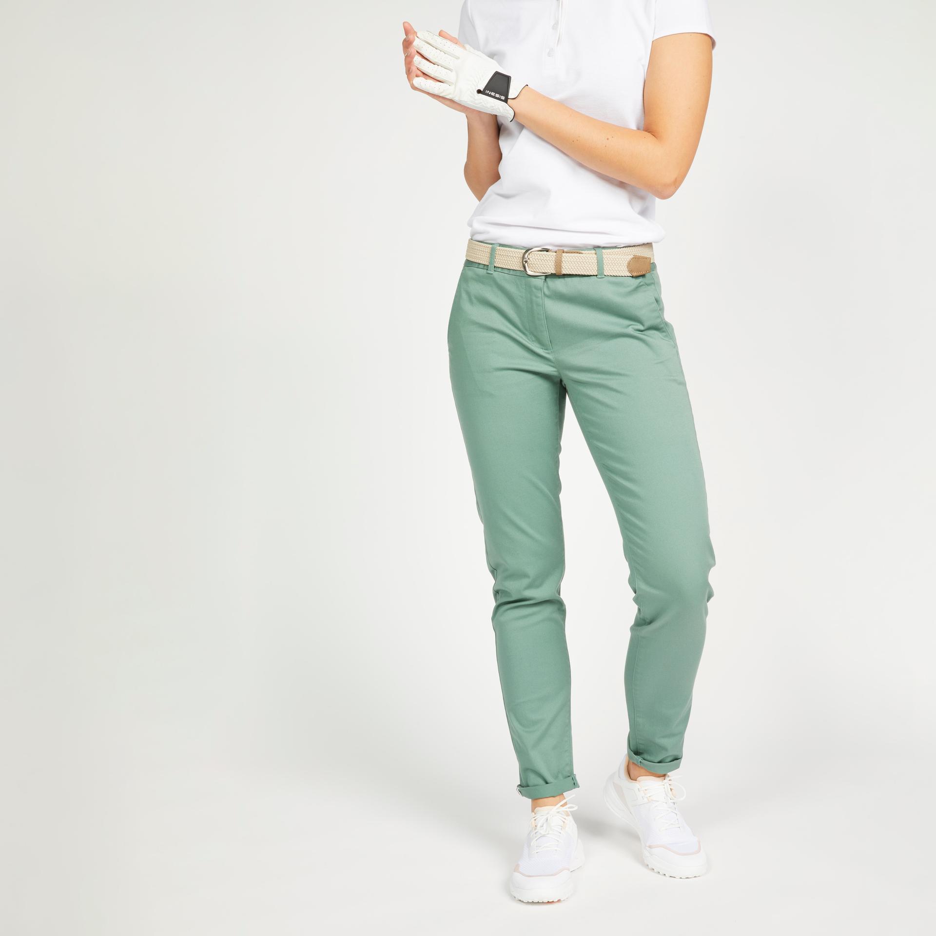 women golf trousers mw500 green