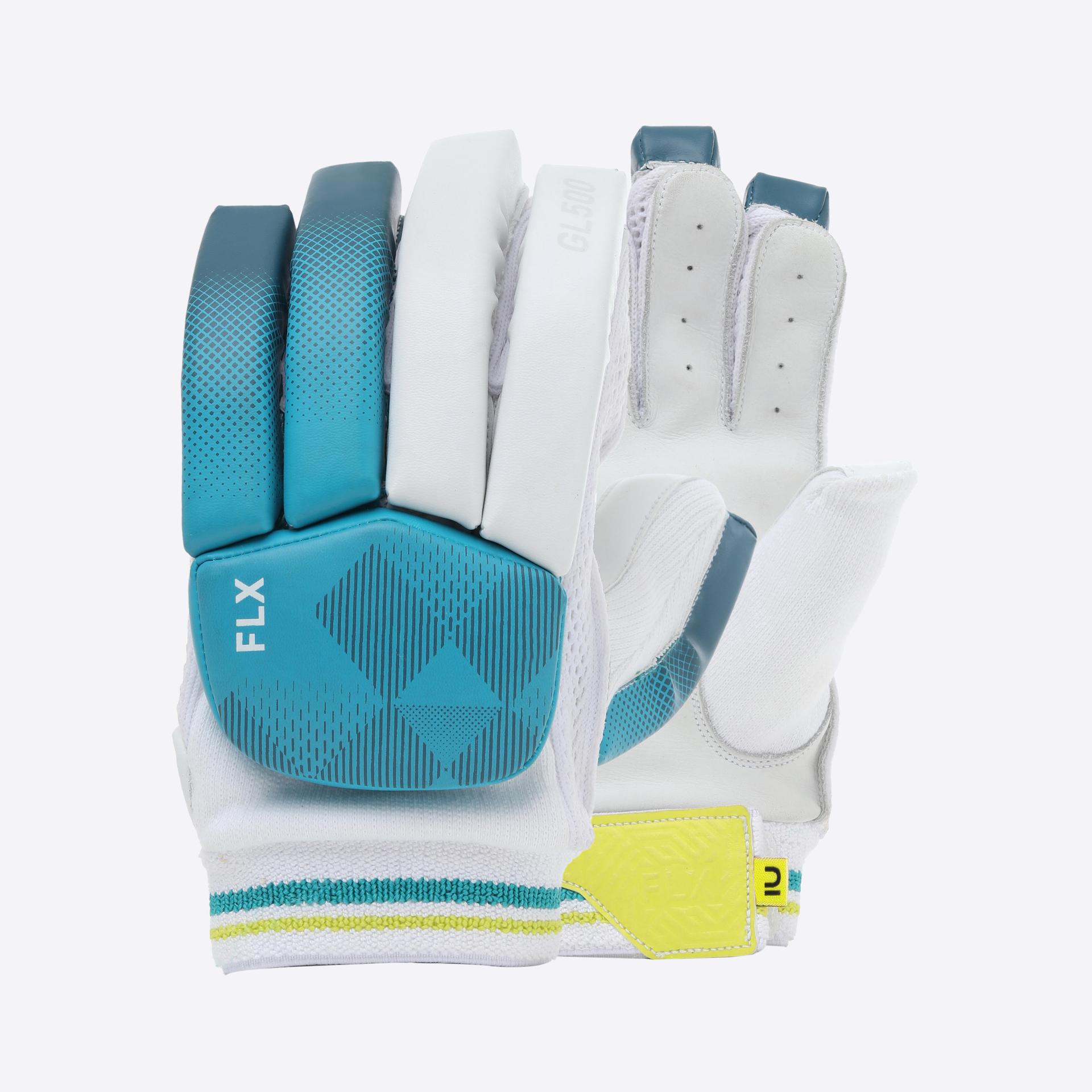 kids cricket batting gloves gl 500 turq- left handed gloves