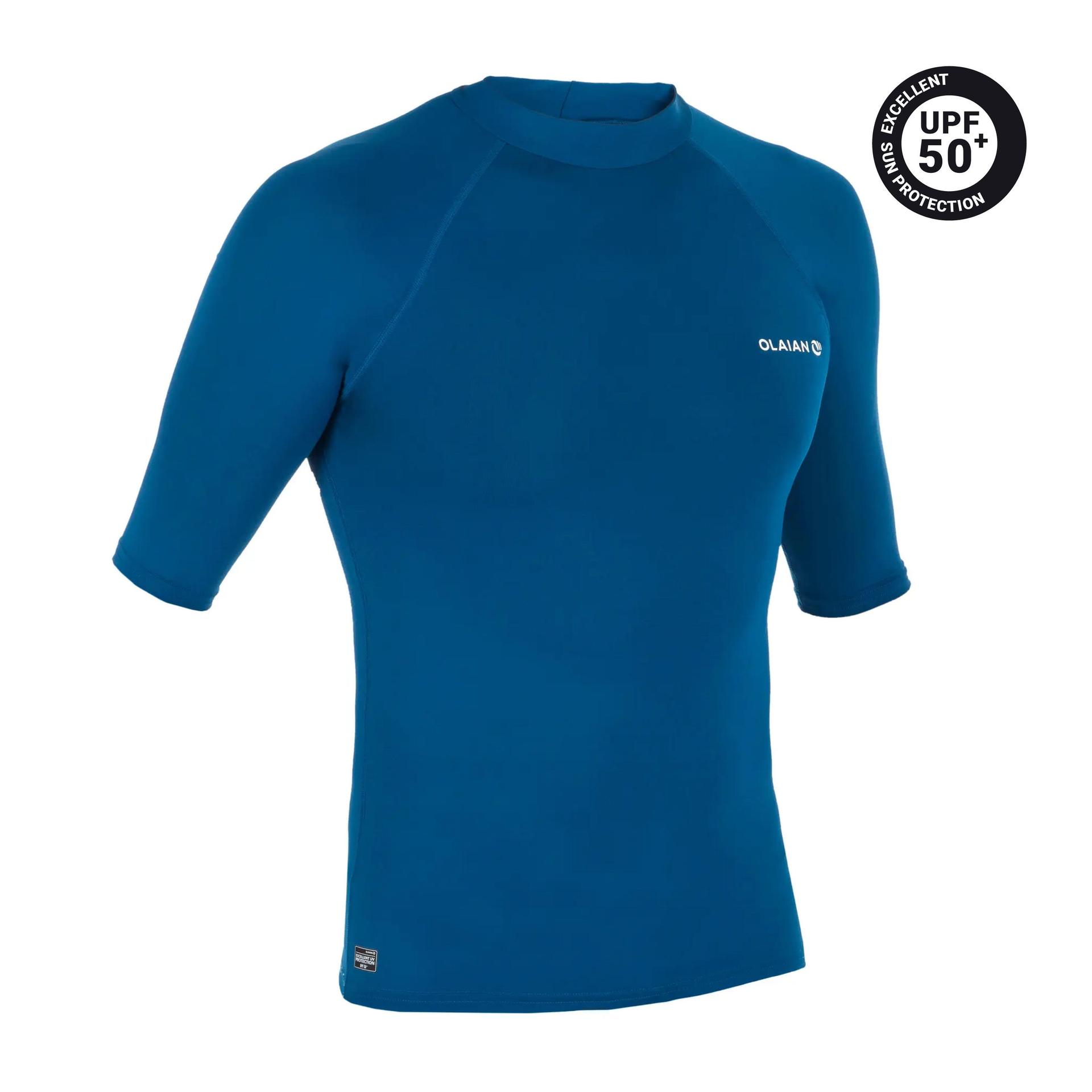 men surfing short sleeve uv protection (upf50+)- blue