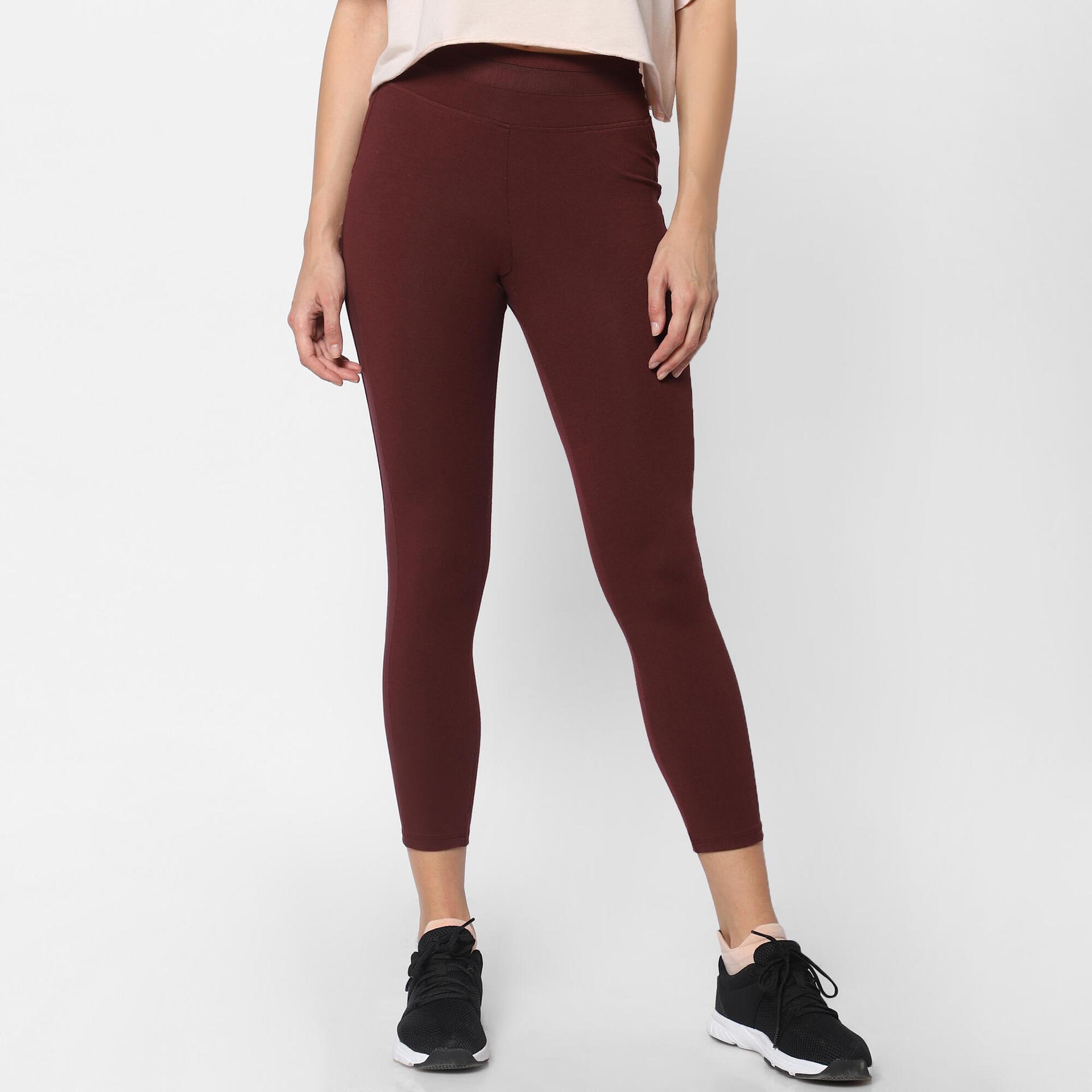 women's trackpants for gym 7/8 520-burgundy