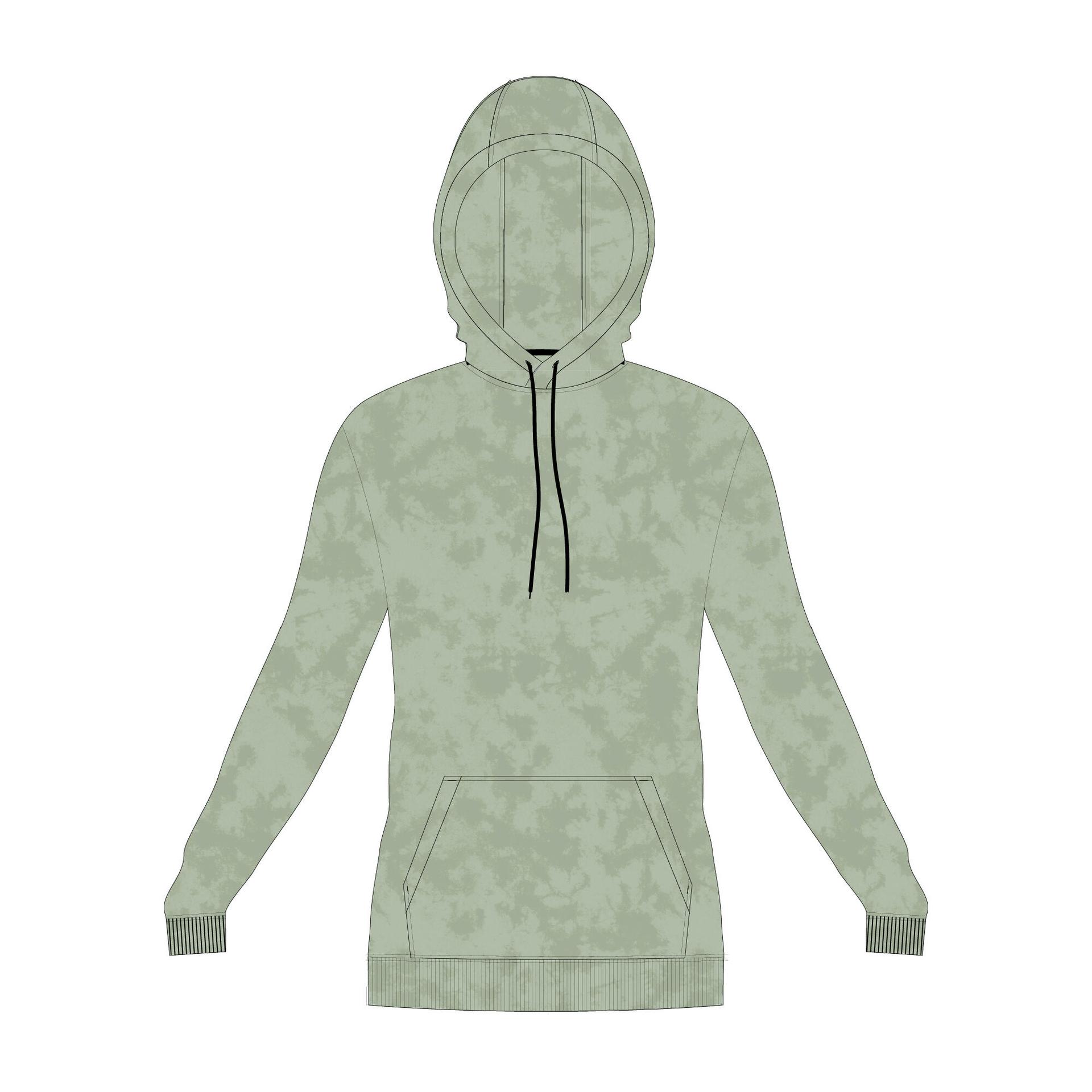 women's gym cotton blend hoodie sweatshirt 500 print-green