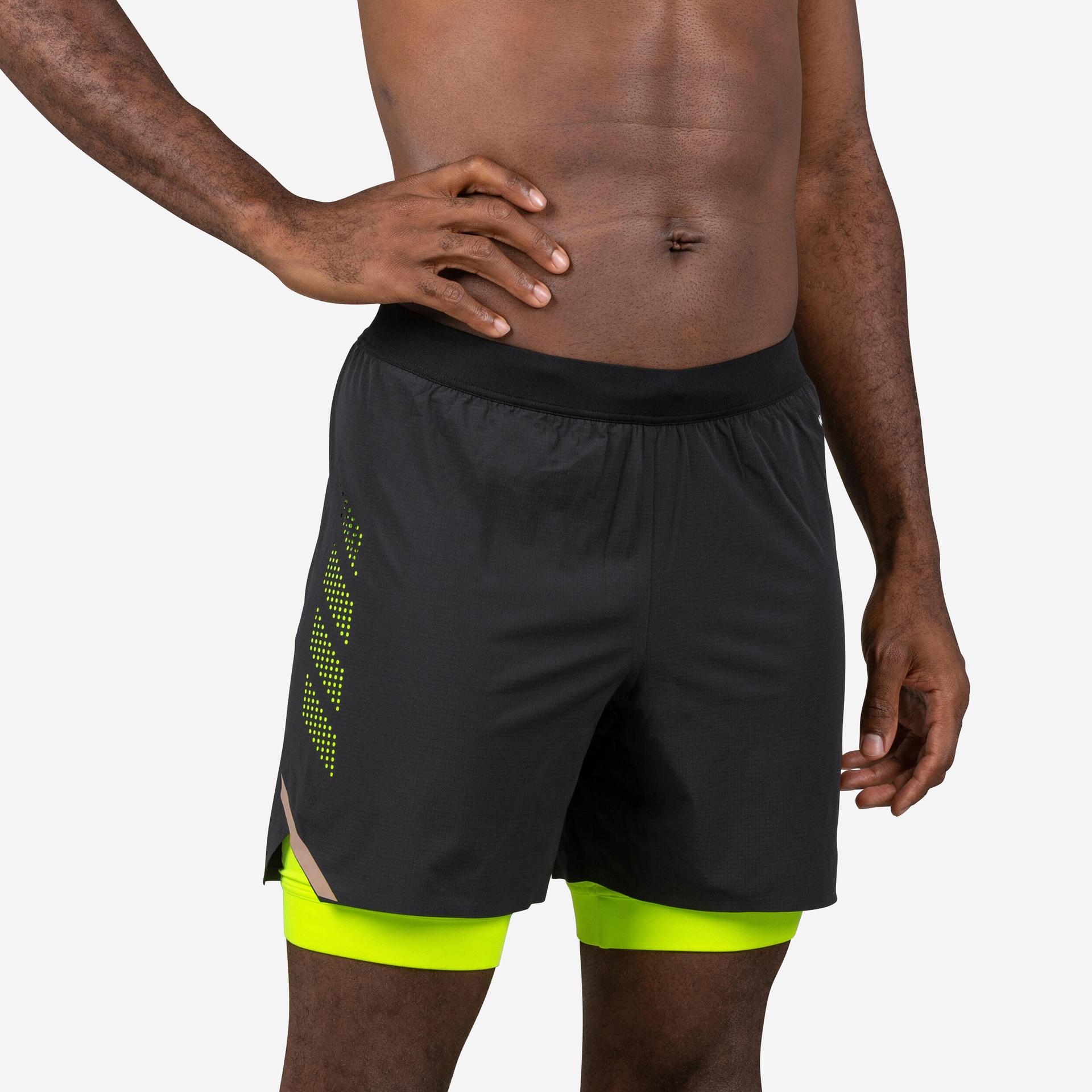 men swimming jammer-swim short 500 fiti - black / yellow / beige