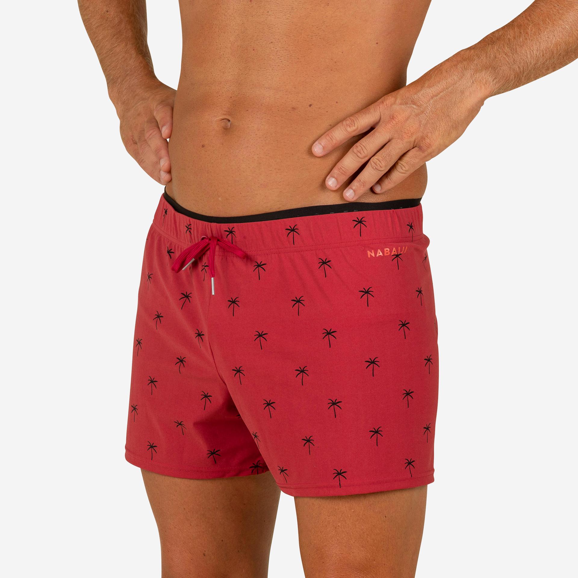 men's swimming shorts - swimshort 100 short - cali red black