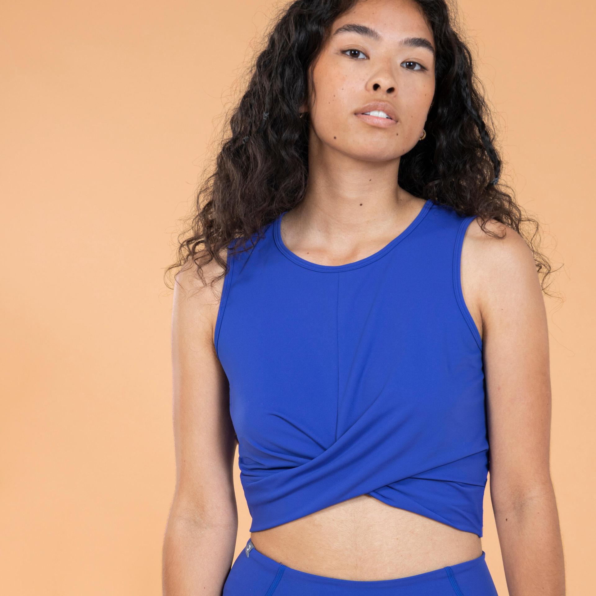 yoga crop top premium - indigo