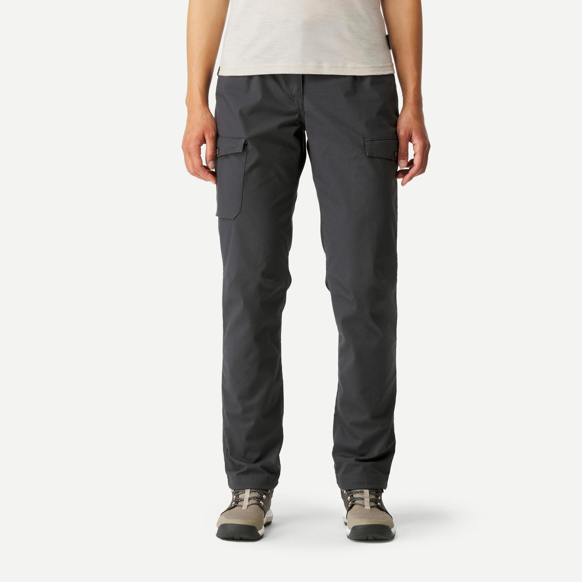 women trekking cargo trousers 100 grey