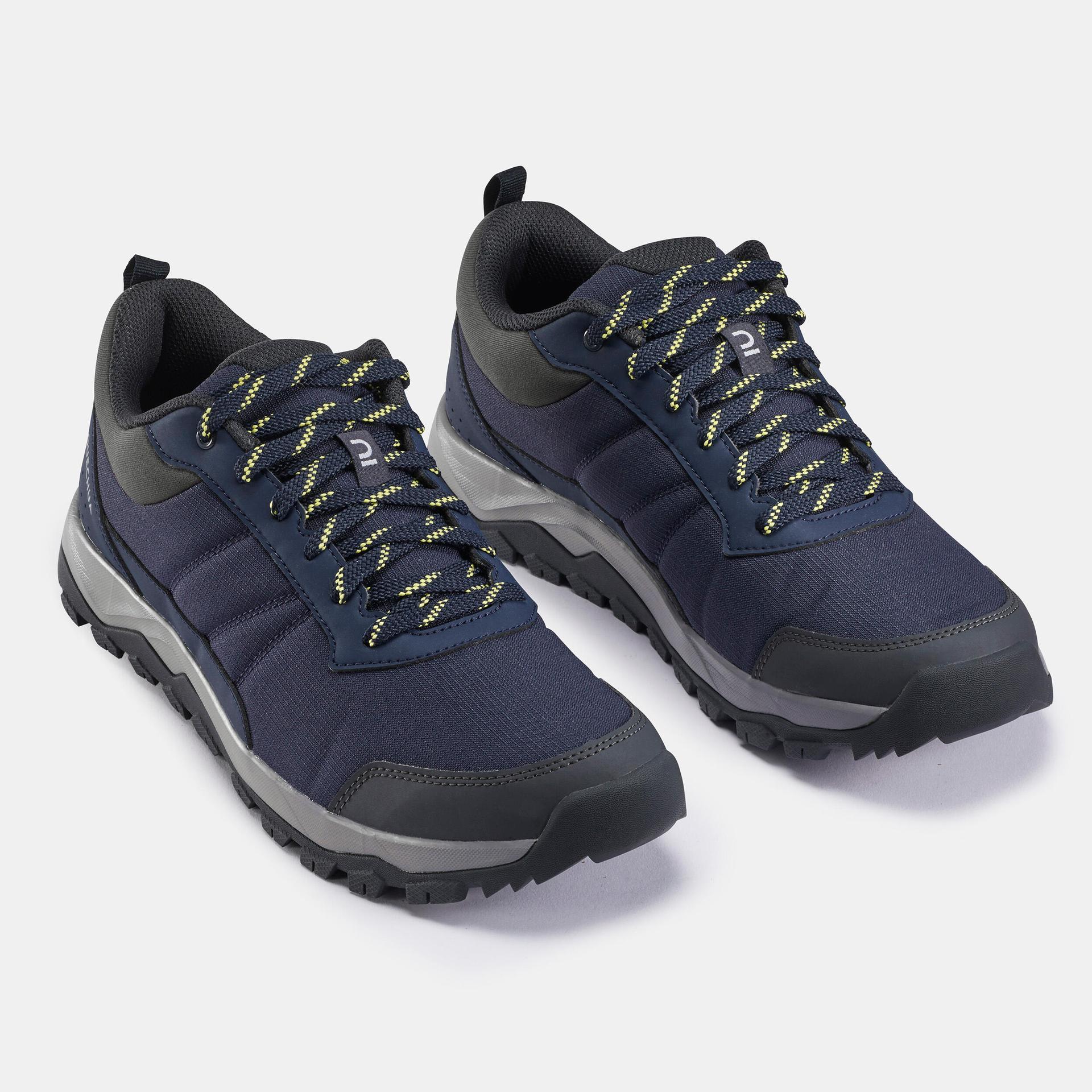 men lightweight low ankle hiking shoes blue - nh150