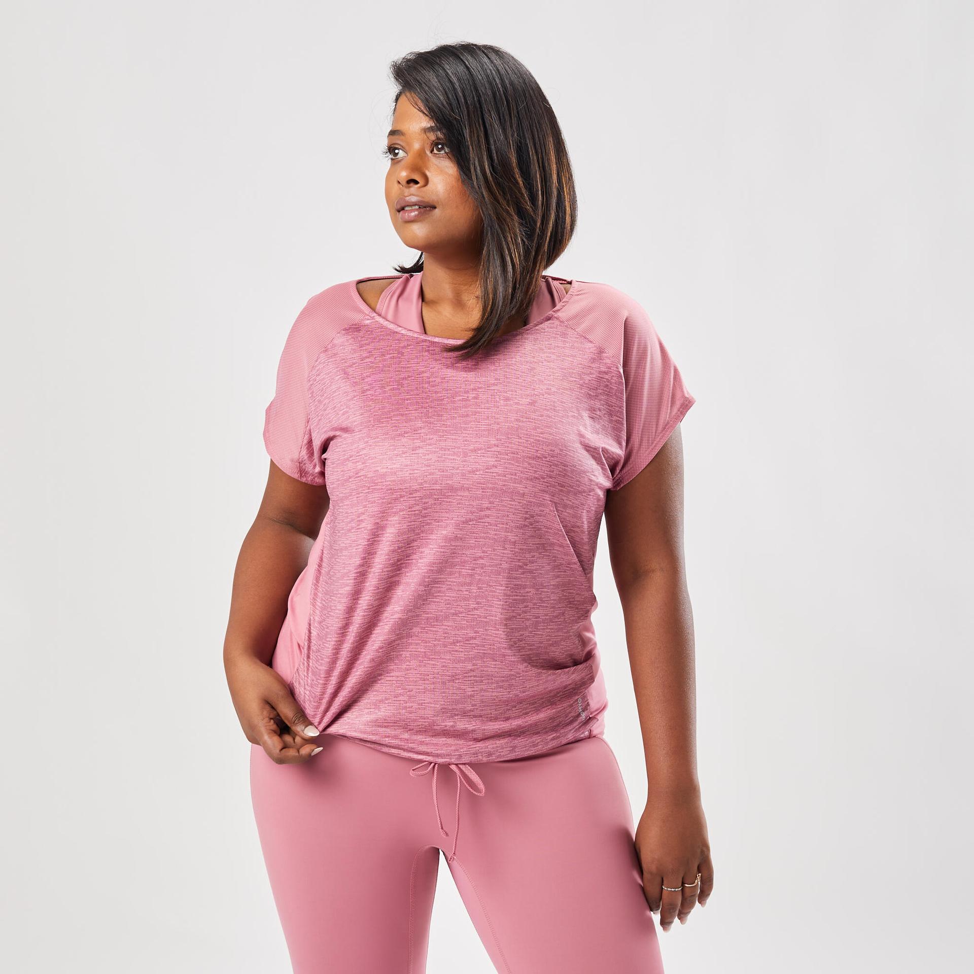 women sports gym t-shirt  loose fit - pink