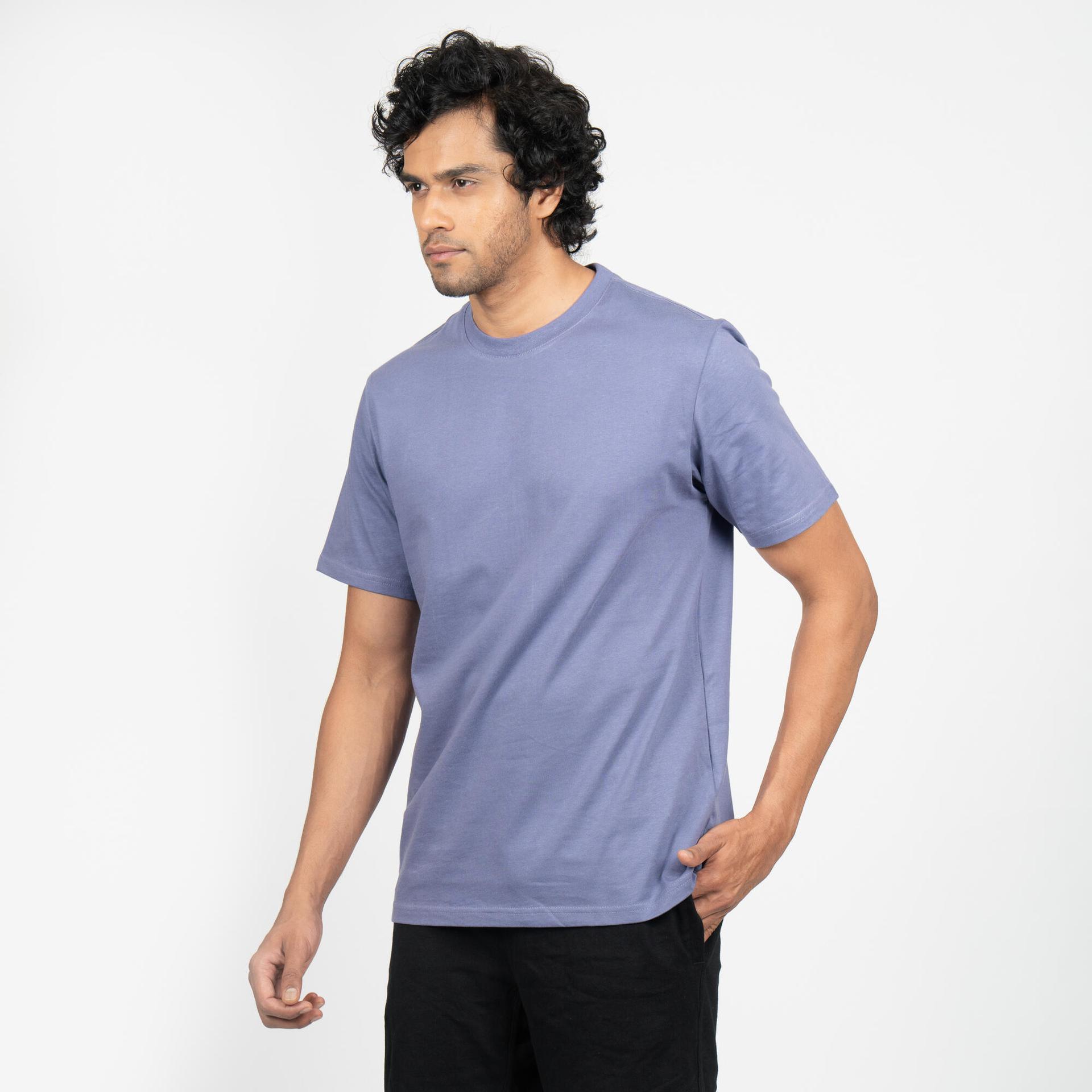 men's gym t-shirt cotton 500 essentials - blue